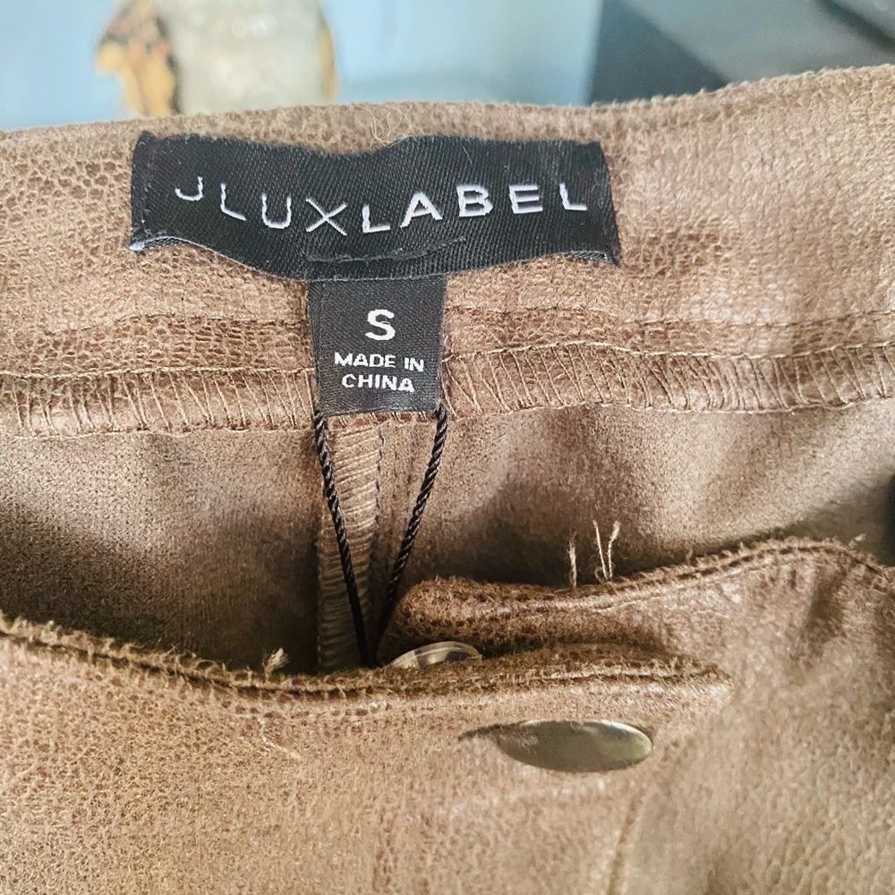 JLUXLABEL Small NWT Brown Faux Suede Leggins